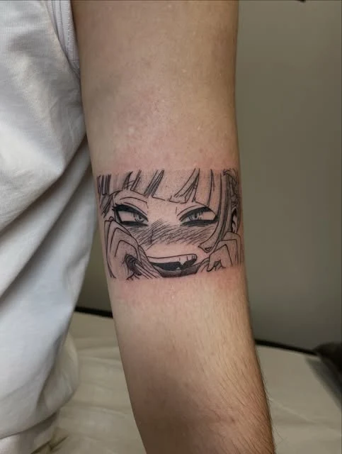 Portrait manga : tatouage réalisé par Lady Ness à Annecy